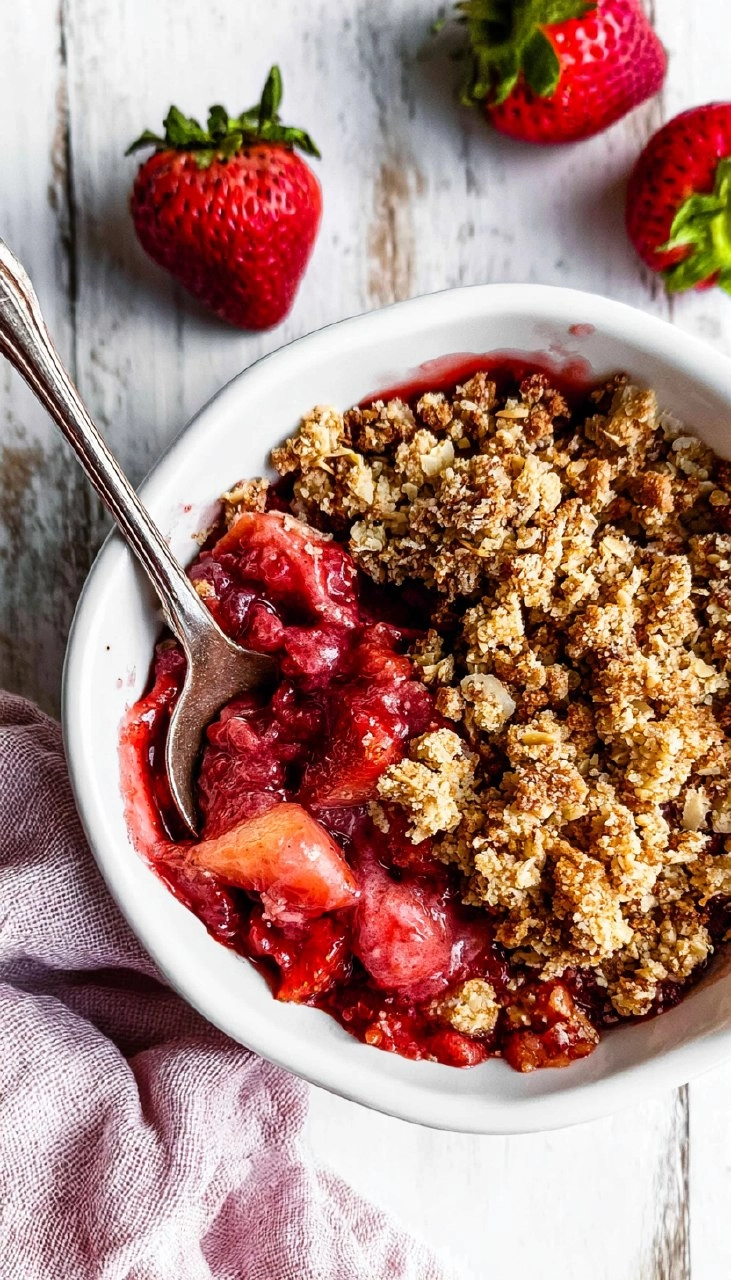 Healthy Strawberry Crisp (Gluten Free, Easy Almond Flour Crumble)