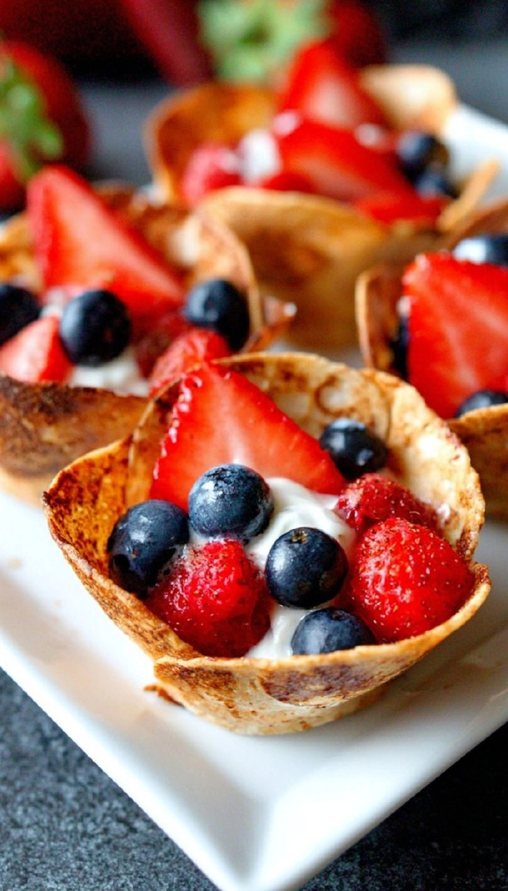 Red, White, and Blue Tortilla Cups