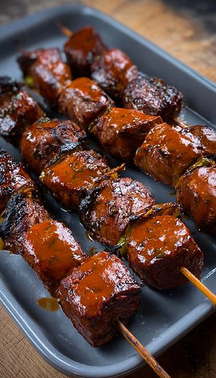 Steak Kabobs | Grilled Herb-Marinated Skewers for Dad