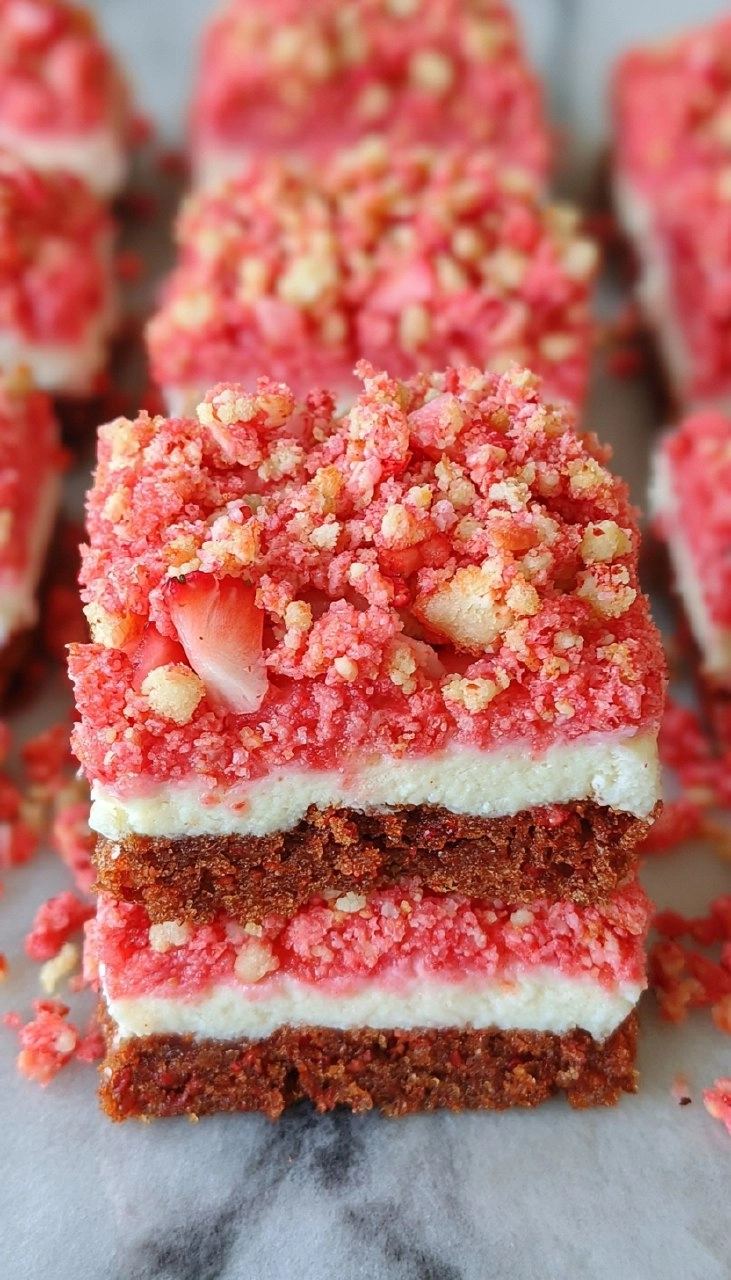 Strawberry Crunch Cheesecake Brownies 110 Strawberry Crunch Cheesecake Brownies