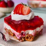 Strawberry-Pretzel-Salad-Sweet-No-Bake-Potluck-Dessert-Recipe