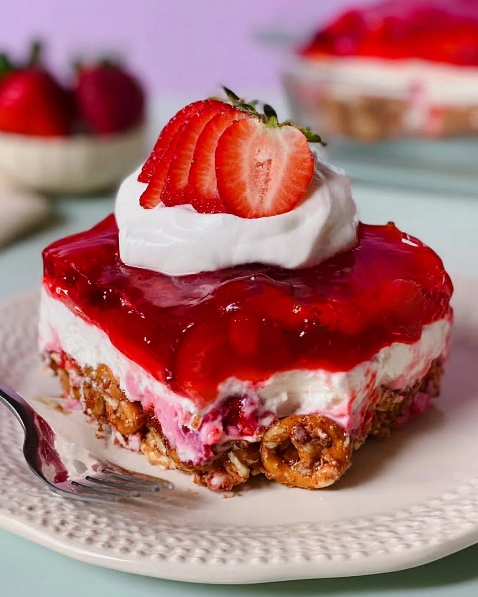 Strawberry Pretzel Salad | Sweet No-Bake Potluck Dessert