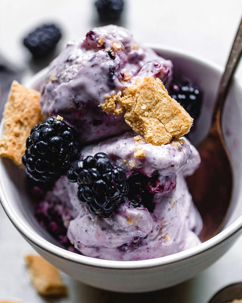 Blackberry Cheesecake Cottage Cheese Ice Cream