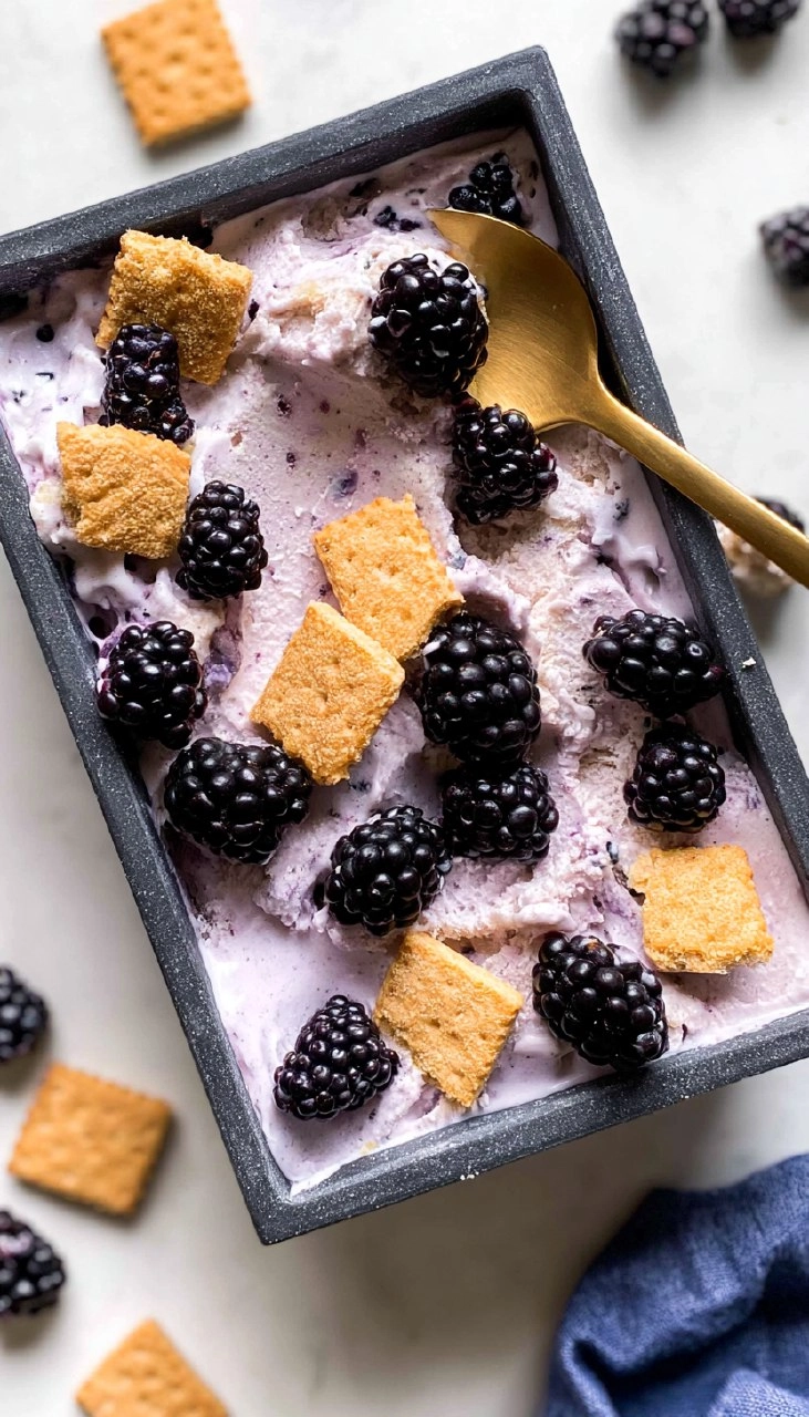 Blackberry Cheesecake Cottage Cheese Ice Cream