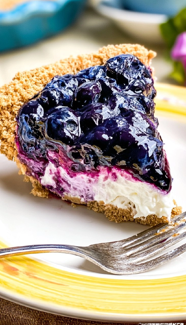 Blueberry Cream Cheese Pie (No-Bake)