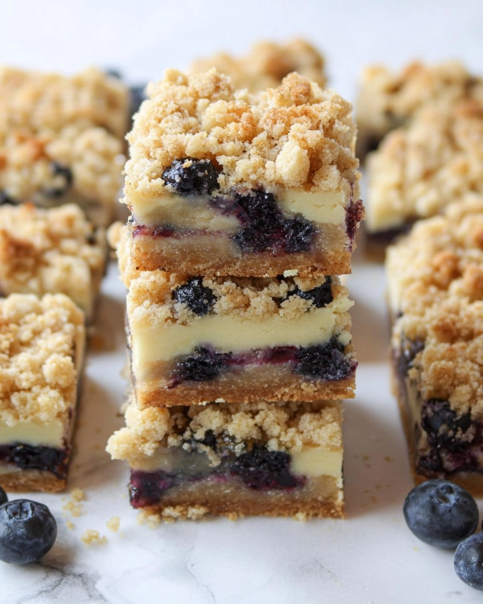 Blueberry Crumble Cheesecake Bars