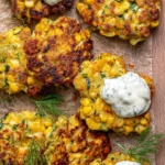 Corn-and-Zucchini-Fritters-with-Herb-Yogurt-Sauce-Recipe