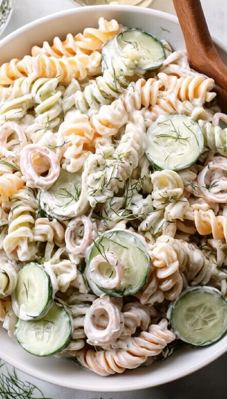 Creamy Cucumber Pasta Salad