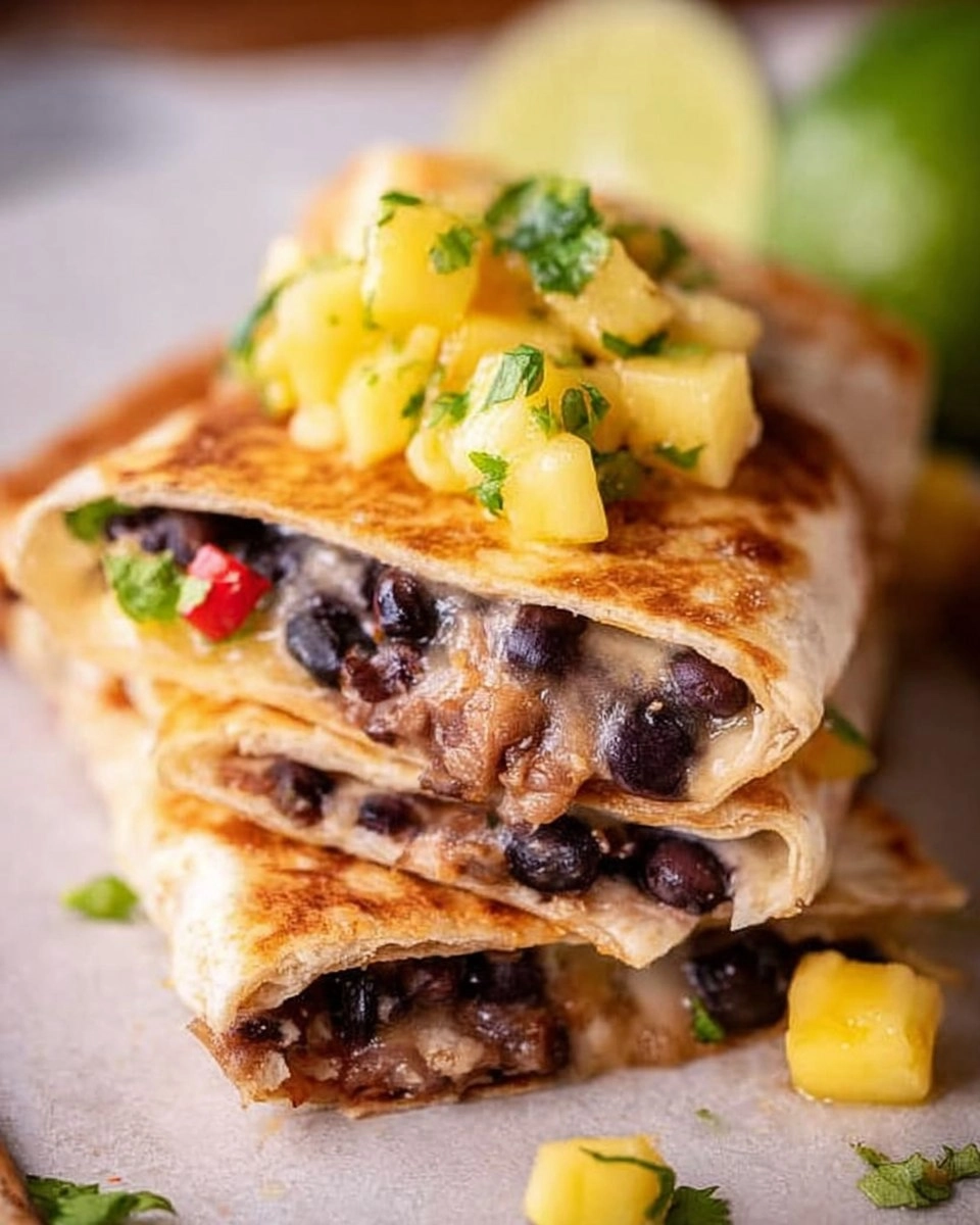 Crispy Smashed Black Bean Tacos with Mango Salsa.