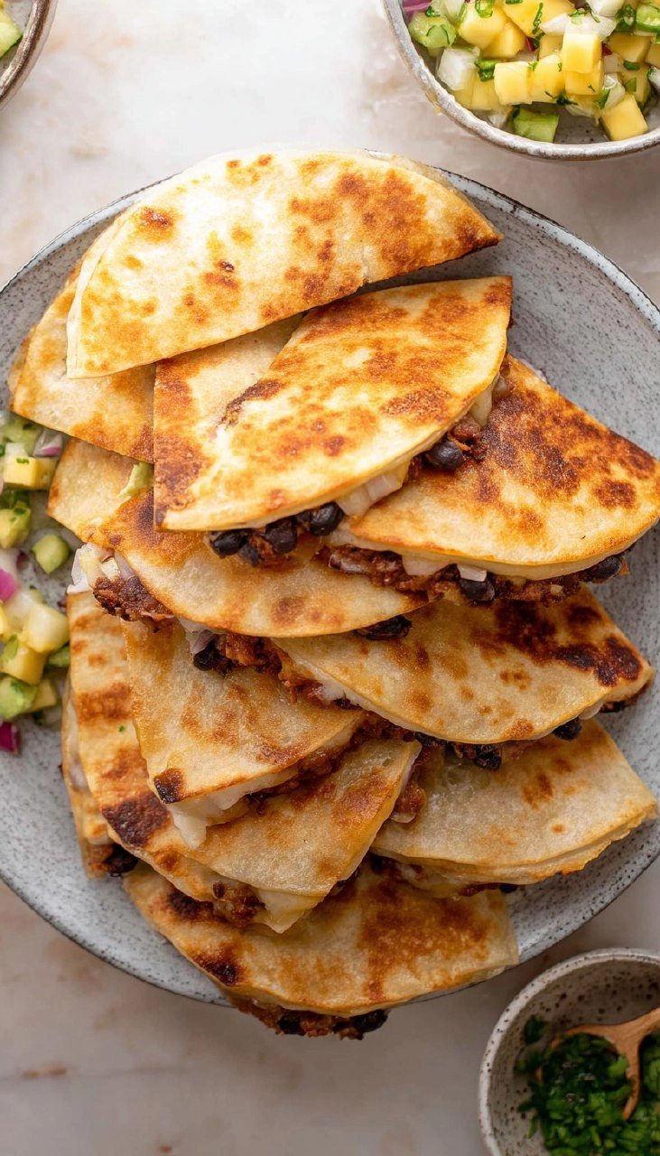 Crispy Smashed Black Bean Tacos with Mango Salsa.