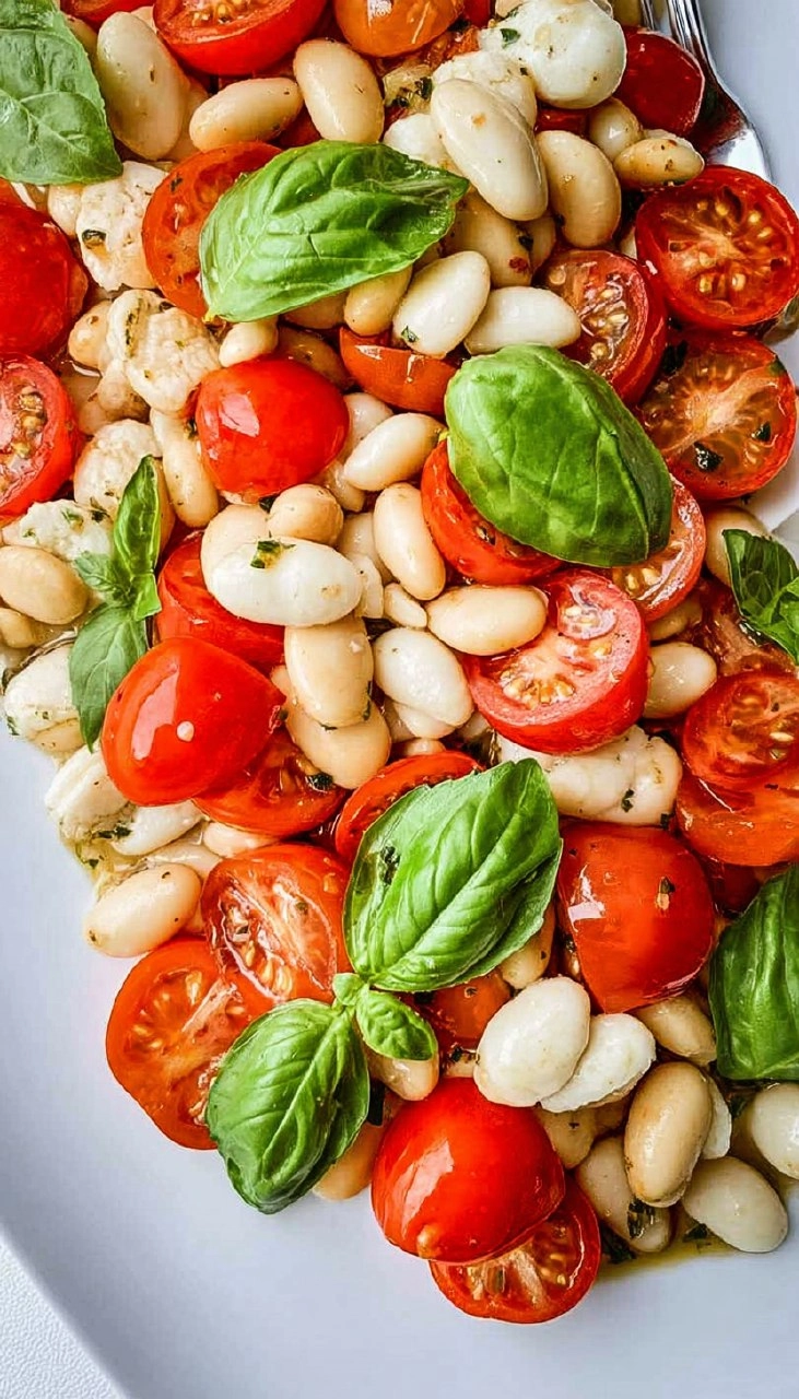Easy Caprese White Bean Salad