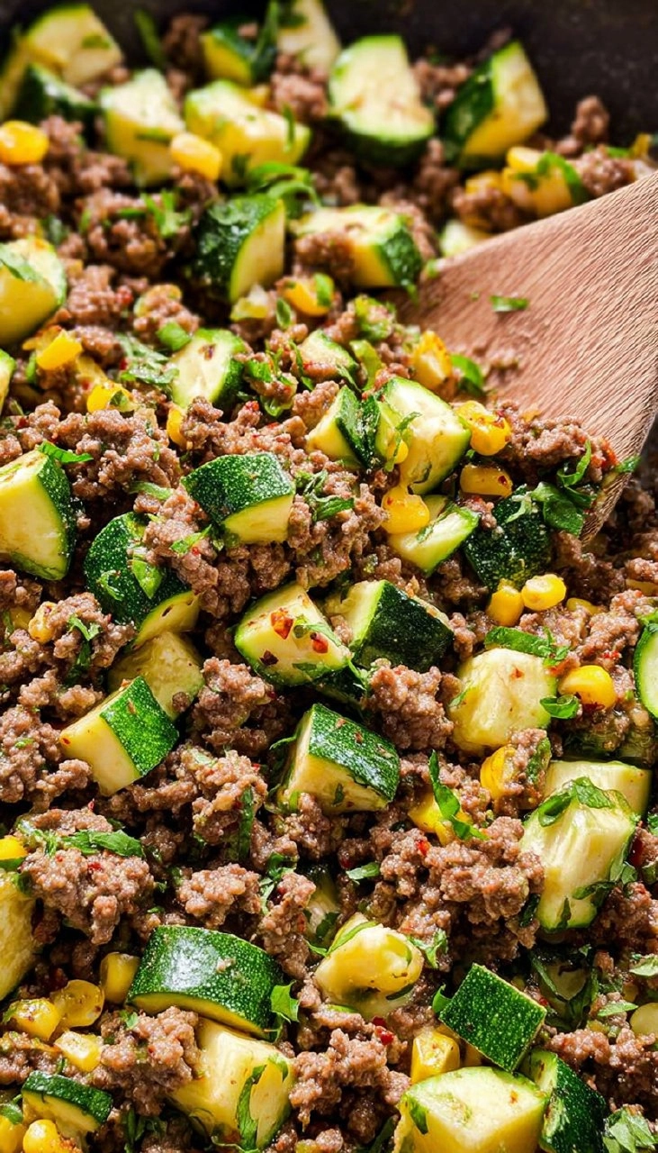 Ground Beef and Zucchini Skillet