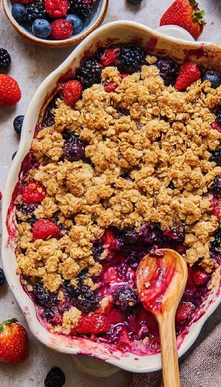 Healthy Mixed Berry Crisp (Gluten-Free)