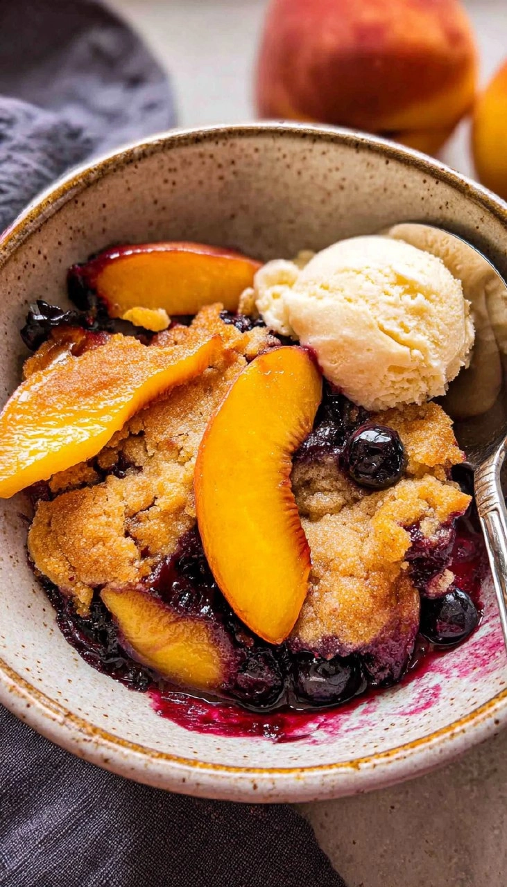Peach Blueberry Cobbler