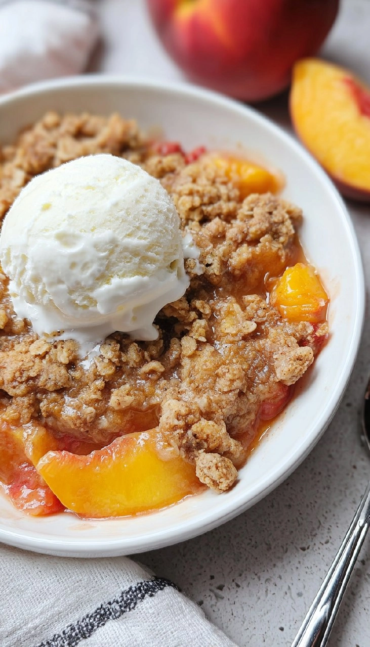 Simple Peach Crisp with Oat Topping