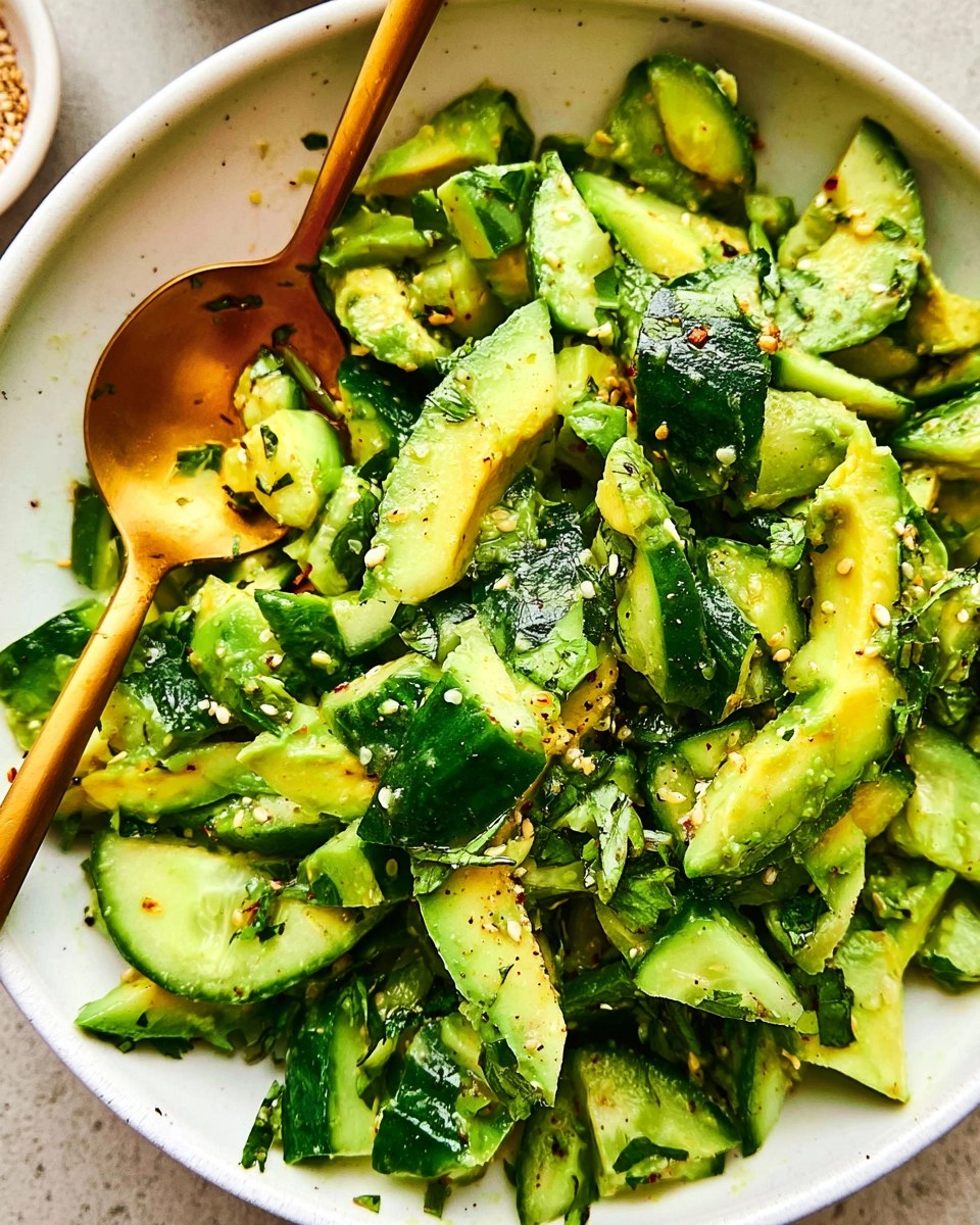 Smashed Cucumber Avocado Salad