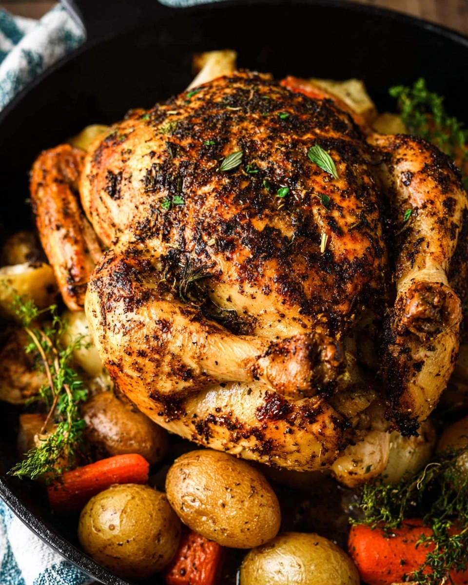 Easy Whole Roast Chicken (Crispy Skin + Juicy Inside)