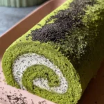 Matcha-Swiss-Roll-Cake-with-Black-Sesame-Mousse-Recipe