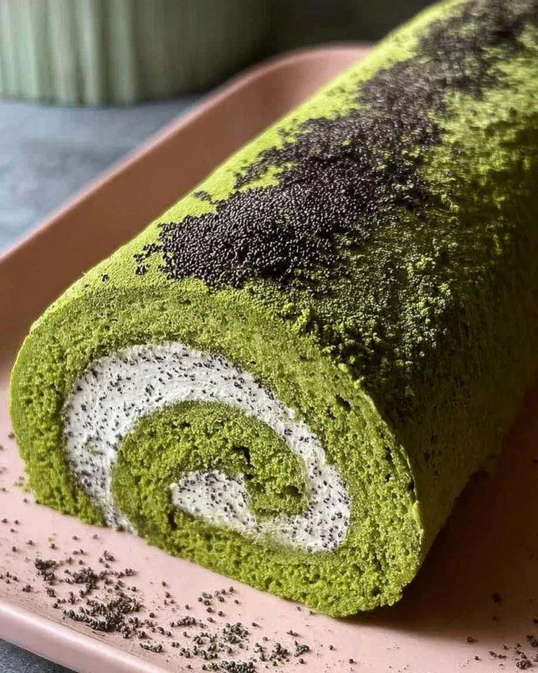 Matcha-Swiss-Roll-Cake-with-Black-Sesame-Mousse-Recipe