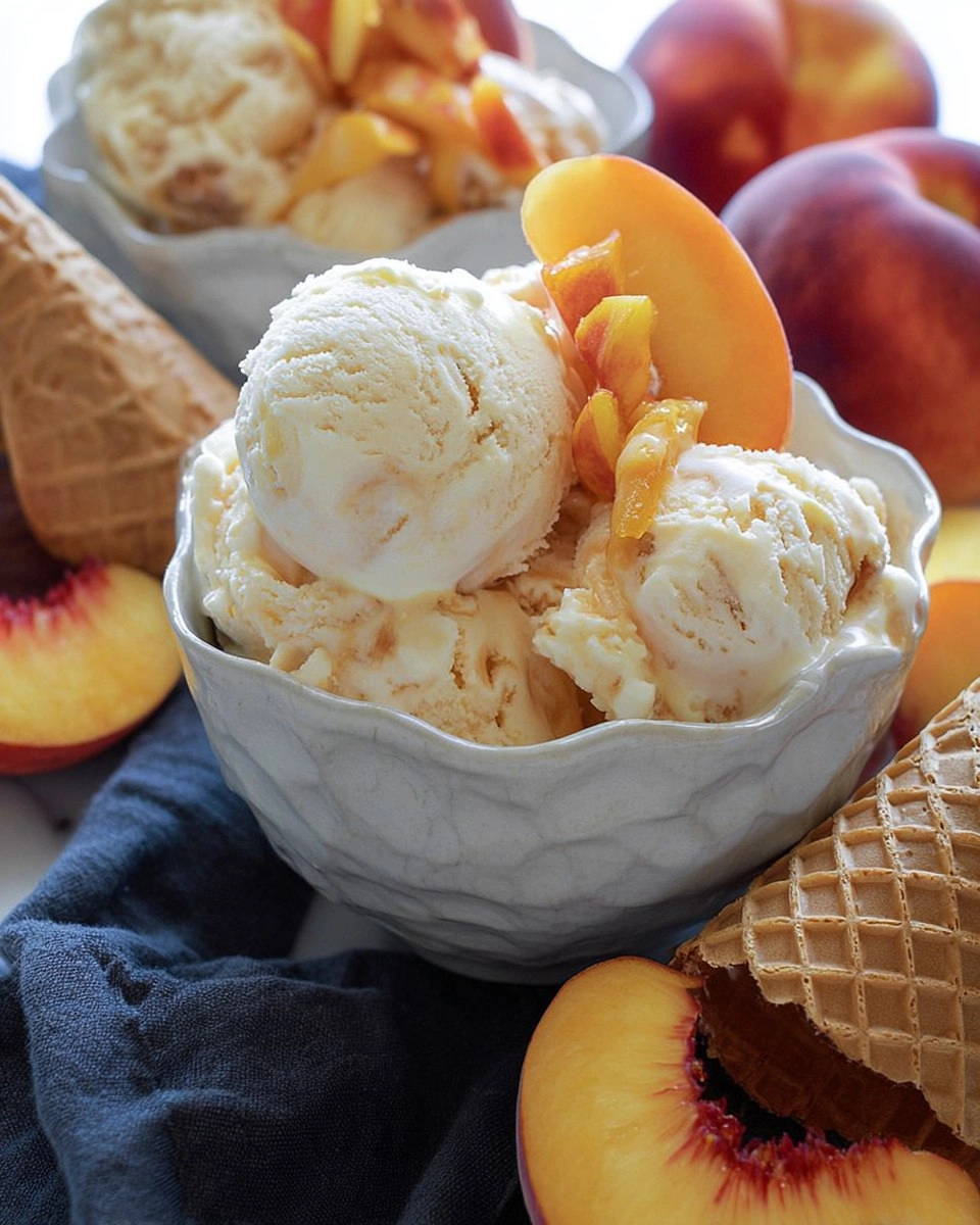 No Churn Peaches and Cream Ice Cream