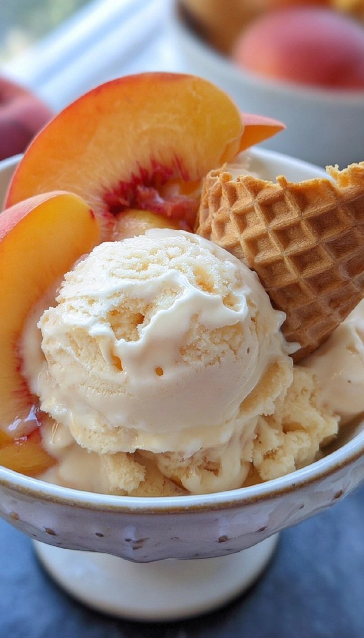No Churn Peaches and Cream Ice Cream