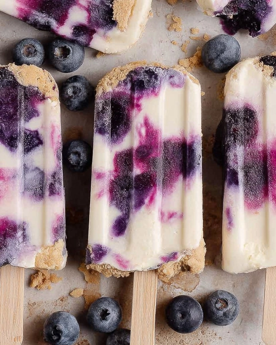 Blueberry Cheesecake Protein Popsicles