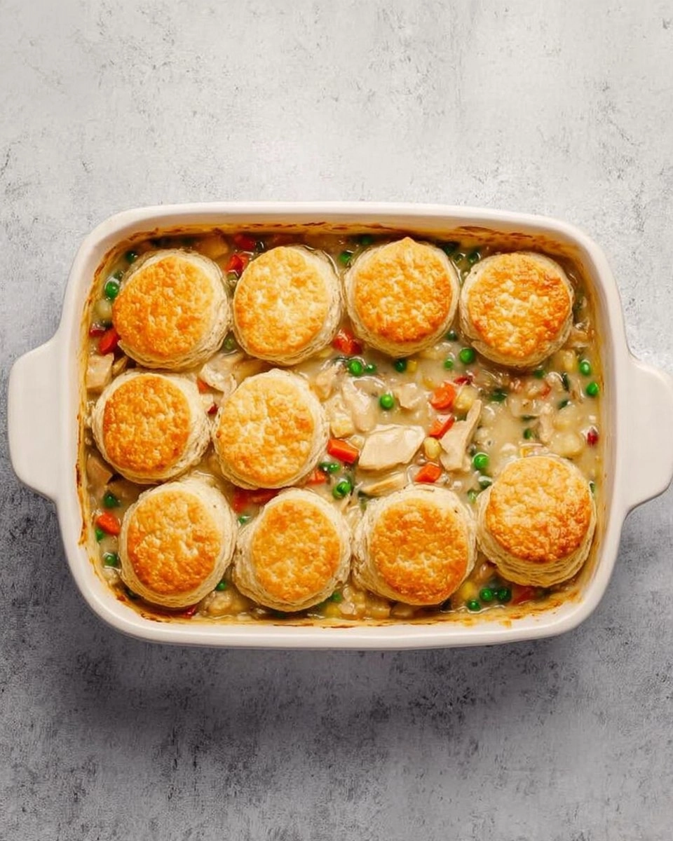 Chicken Pot Pie Casserole With Biscuits