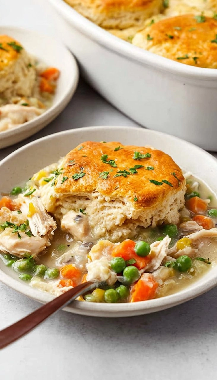 Chicken Pot Pie Casserole With Biscuits