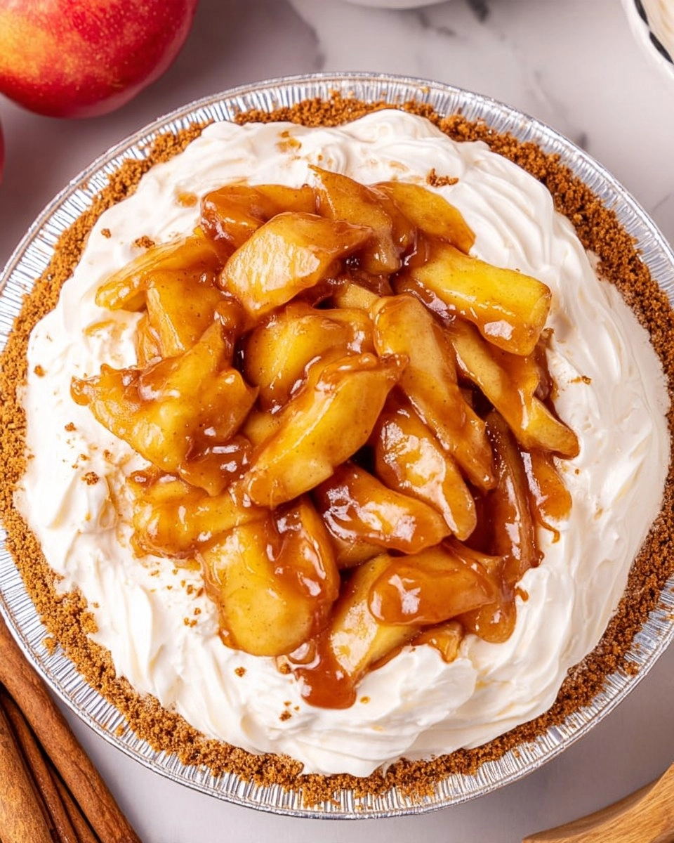 Creamy No Bake Apple Cheesecake Pie