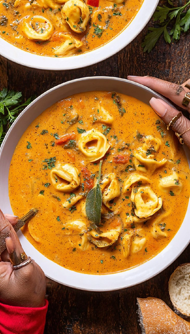 Creamy Tuscan Tortellini Soup [Easy + Comforting]