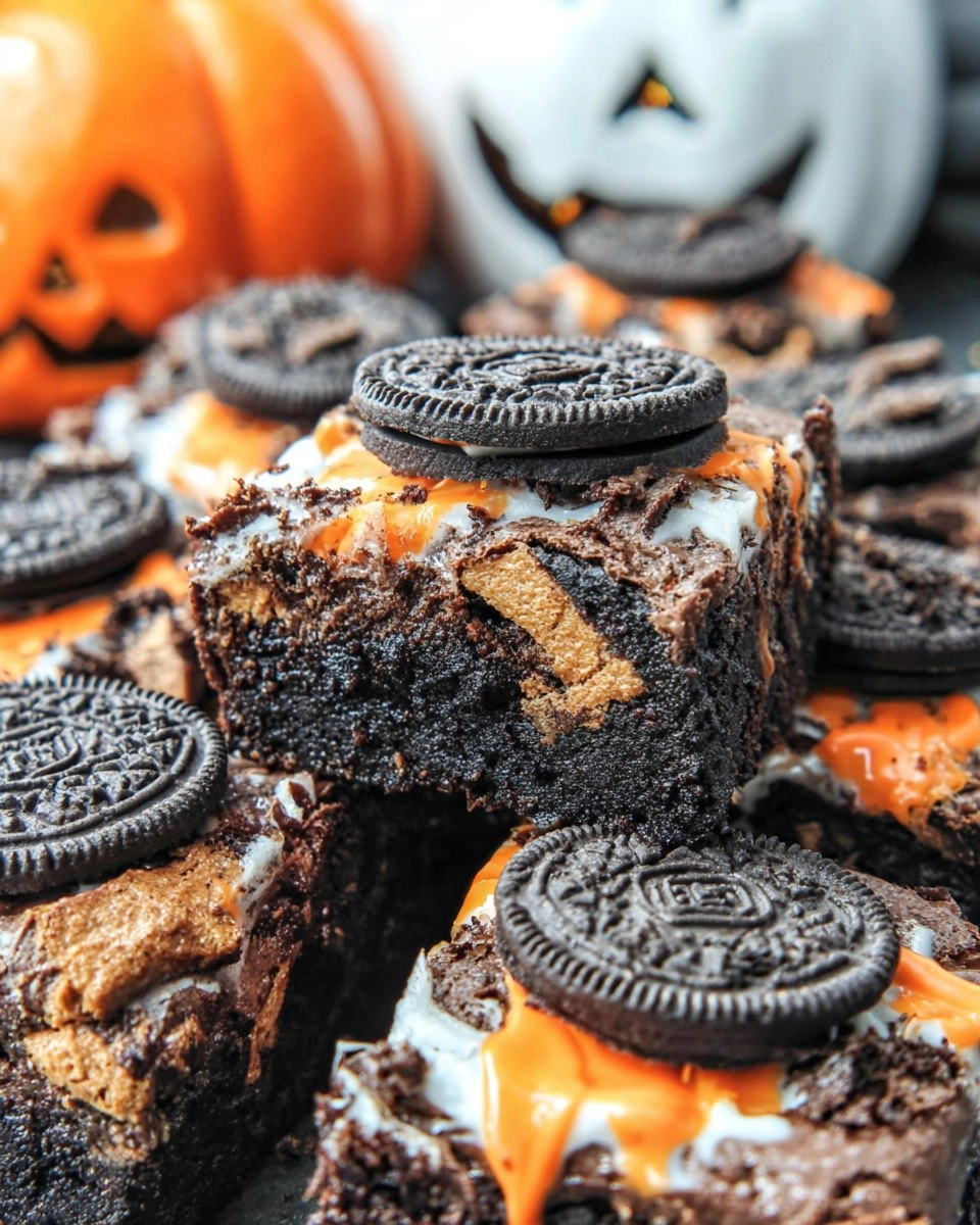Halloween Oreo Brownies