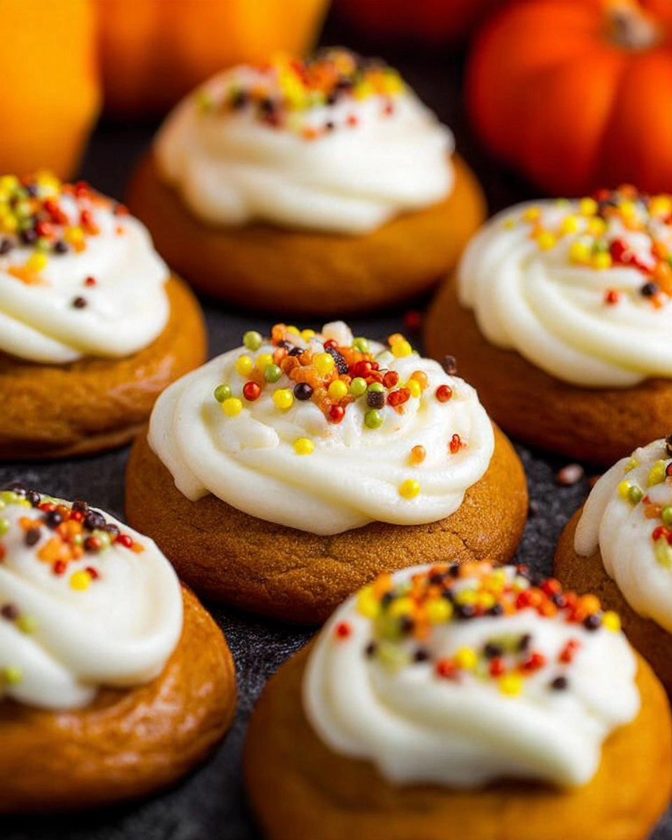 Pumpkin Cookies with Cream Cheese Frosting