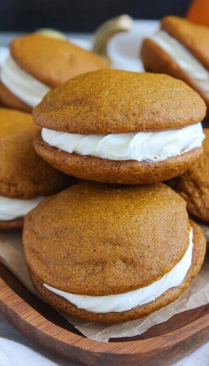 Pumpkin Whoopie Pies with Cream Cheese Filling