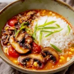 Tomato-Miso-Soup-with-Garlic-Sesame-Mushrooms-Recipe