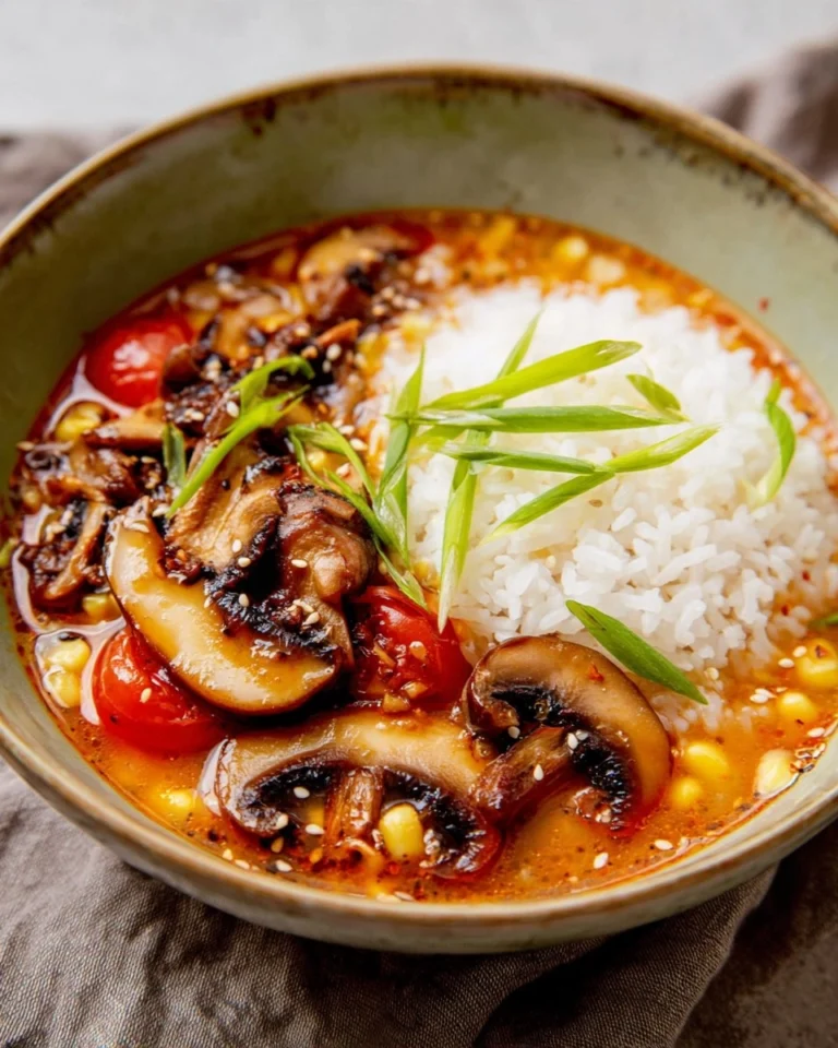 Tomato-Miso-Soup-with-Garlic-Sesame-Mushrooms-Recipe