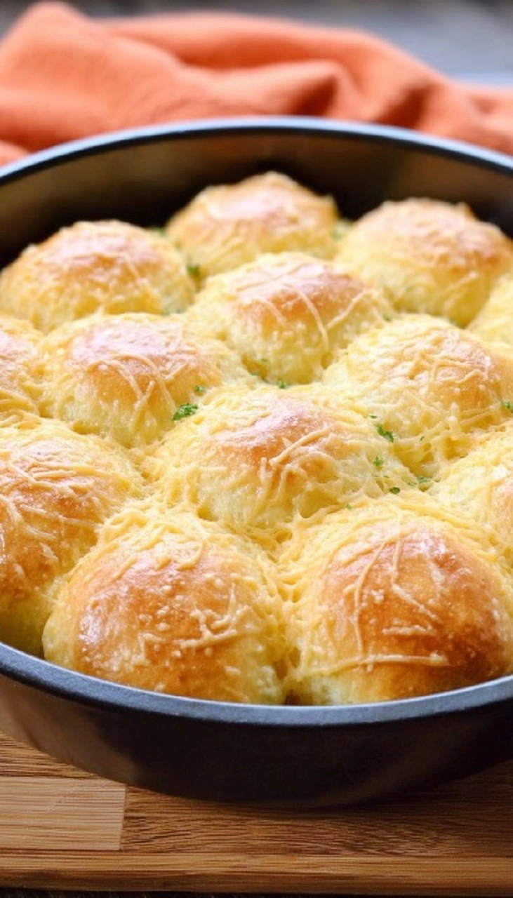 Cheesy Garlic Dinner Rolls