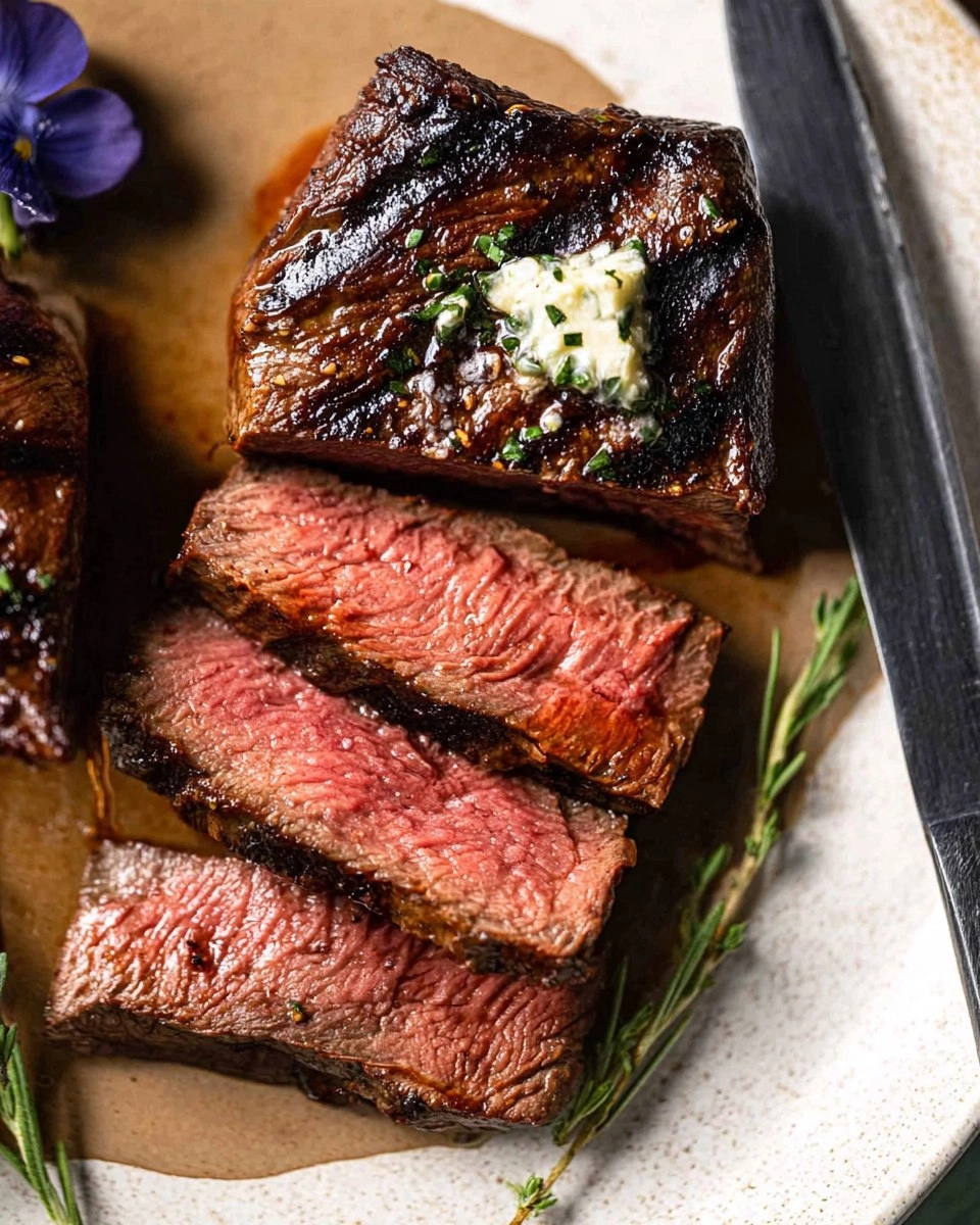 Marinated Venison Steak with Garlic Herb Butter