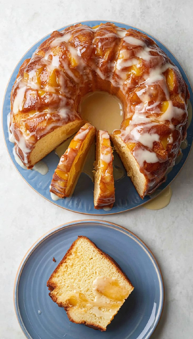 Unbelievably Delicious Peach Cobbler Pound Cake